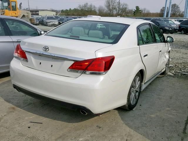 4T1BK3DB8BU378025 - 2011 TOYOTA AVALON BAS WHITE photo 4