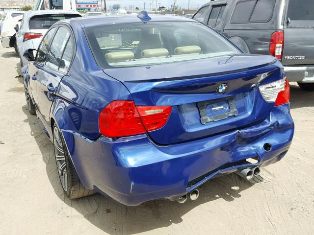 WBSPM93509E201100 - 2009 BMW M3 BLUE photo 3