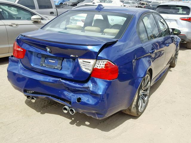 WBSPM93509E201100 - 2009 BMW M3 BLUE photo 4