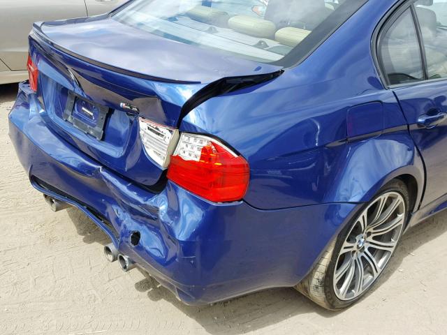 WBSPM93509E201100 - 2009 BMW M3 BLUE photo 9