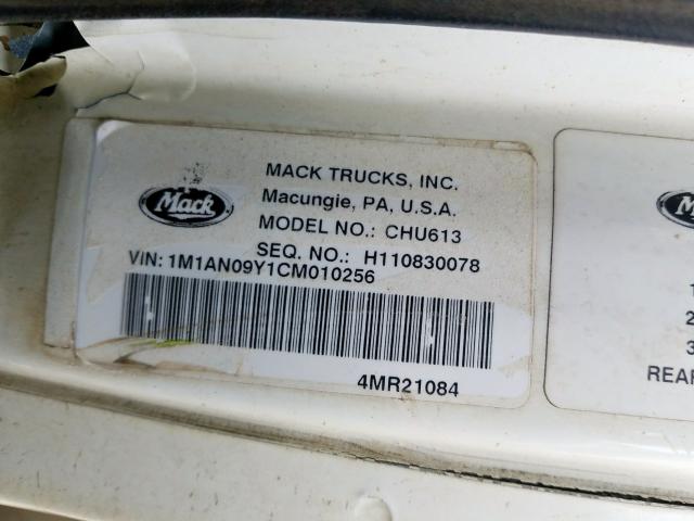 1M1AN09Y1CM010256 - 2012 MACK 600 CHU600  photo 10