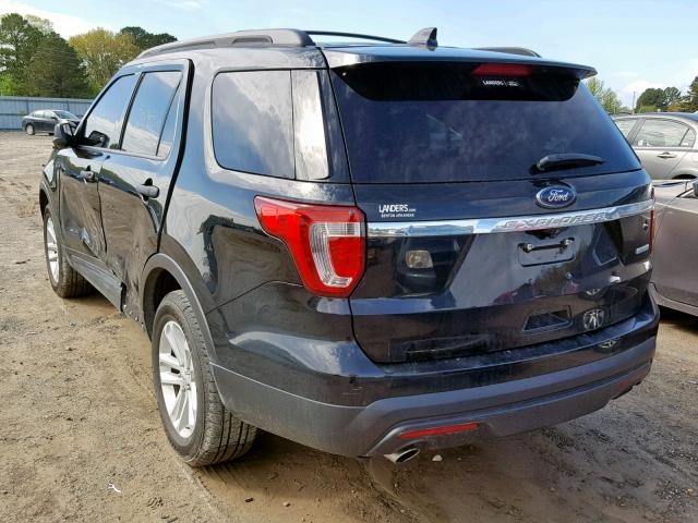 1FM5K7BH4HGA20309 - 2017 FORD EXPLORER BLACK photo 3