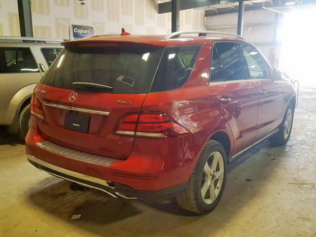 4JGDA5HB9JB011100 - 2018 MERCEDES-BENZ GLE 350 4M RED photo 4