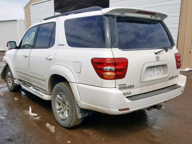 5TDBT48A73S188229 - 2003 TOYOTA SEQUOIA LI WHITE photo 3