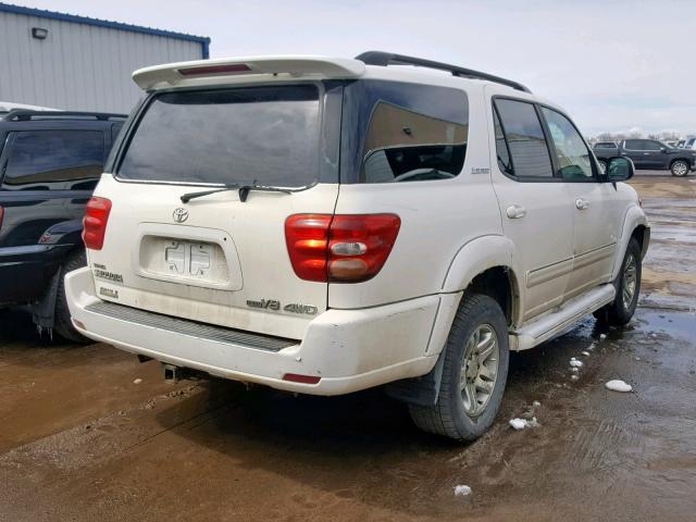 5TDBT48A73S188229 - 2003 TOYOTA SEQUOIA LI WHITE photo 4