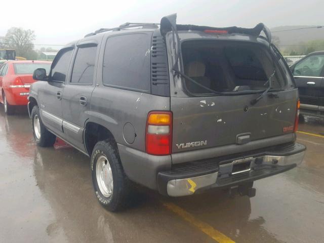 1GKEK13V82J262055 - 2002 GMC YUKON GRAY photo 3