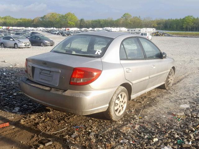 KNADC125246308360 - 2004 KIA RIO SILVER photo 4