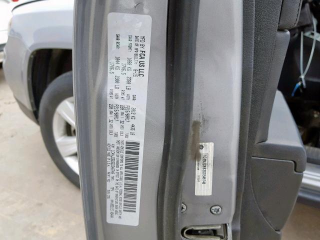 1C4NJCBB3GD546748 - 2016 JEEP COMPASS SP ვერცხლისფერი ფოტო 10