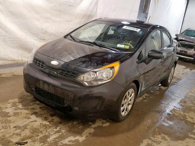 KNADM5A35E6355419 - 2014 KIA RIO LX BLACK photo 2