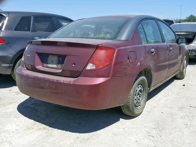 1G8AG52F13Z136386 - 2003 SATURN ION LEVEL BURGUNDY photo 4