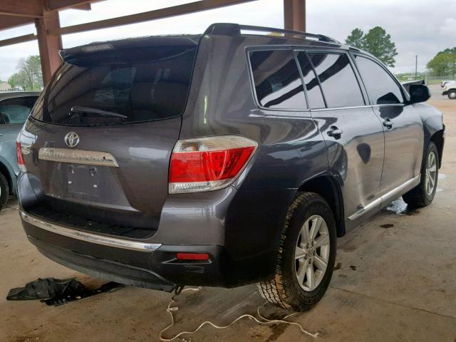 5TDZK3EH6DS131907 - 2013 TOYOTA HIGHLANDER GRAY photo 4