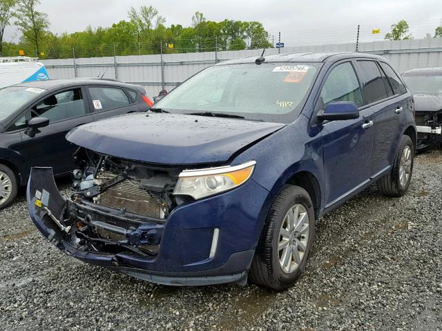 2FMDK3JC2BBB02192 - 2011 FORD EDGE SEL BLUE photo 2