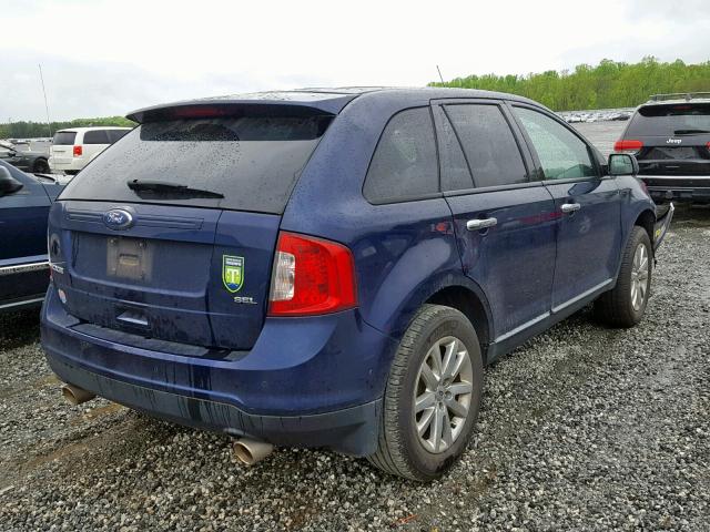 2FMDK3JC2BBB02192 - 2011 FORD EDGE SEL BLUE photo 4