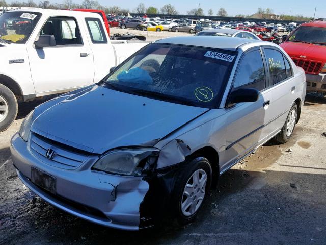 2HGES15193H625313 - 2003 HONDA CIVIC DX SILVER photo 2