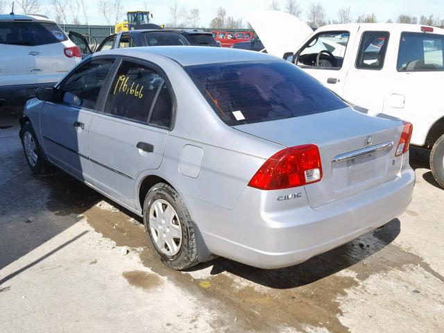 2HGES15193H625313 - 2003 HONDA CIVIC DX SILVER photo 3