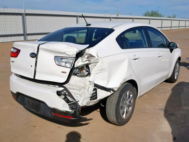 KNADM4A30F6527254 - 2015 KIA RIO LX WHITE photo 4