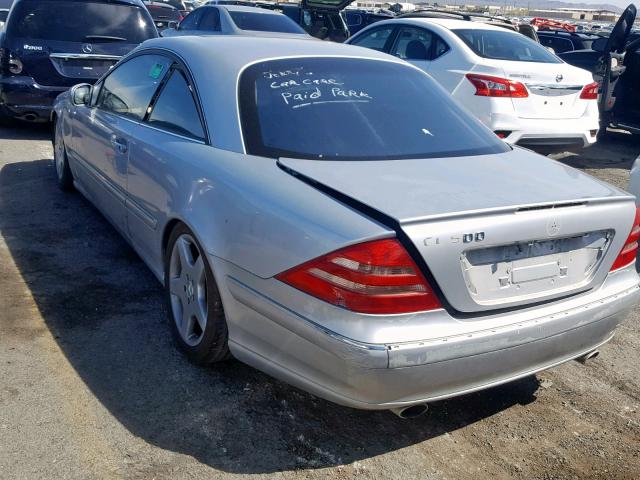 WDBPJ75J52A025879 - 2002 MERCEDES-BENZ CL 500 SILVER photo 3