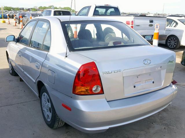 KMHCG45C25U636479 - 2005 HYUNDAI ACCENT GL SILVER photo 3