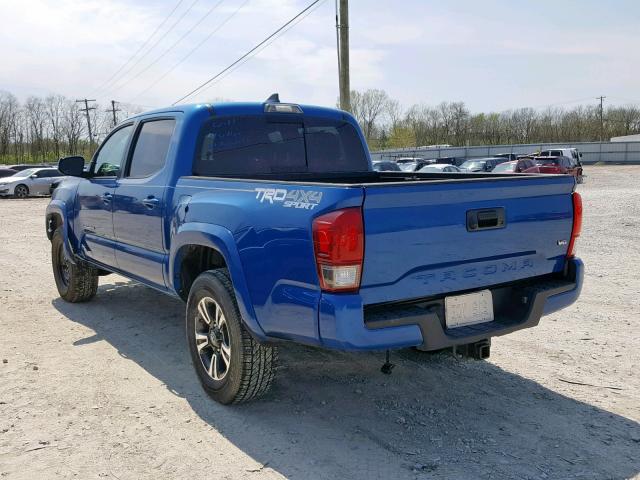 3TMCZ5AN9HM051712 - 2017 TOYOTA TACOMA DOU BLUE photo 3