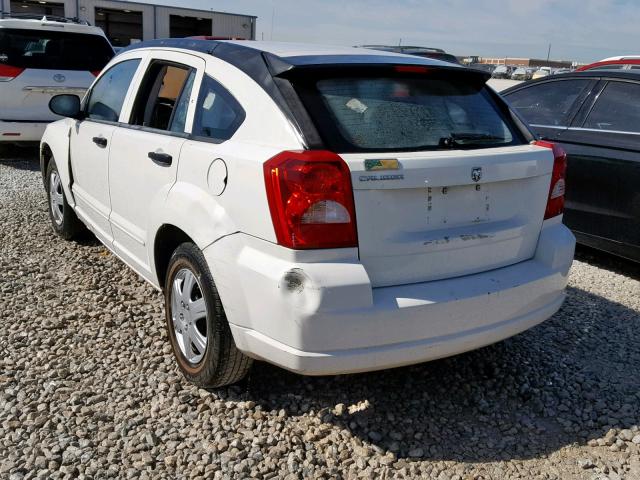 1B3HB28B17D174758 - 2007 DODGE CALIBER WHITE photo 3