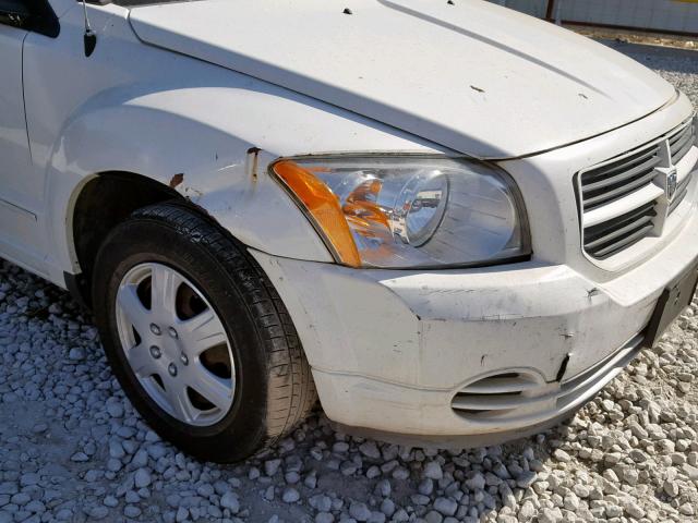 1B3HB28B17D174758 - 2007 DODGE CALIBER WHITE photo 9