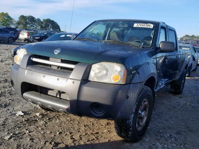 1N6ED29X22C393858 - 2002 NISSAN FRONTIER C GREEN photo 2