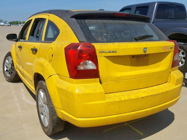 1B3HB48B07D576623 - 2007 DODGE CALIBER SX YELLOW photo 3