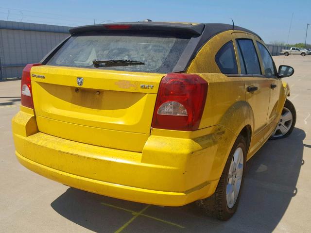 1B3HB48B07D576623 - 2007 DODGE CALIBER SX YELLOW photo 4