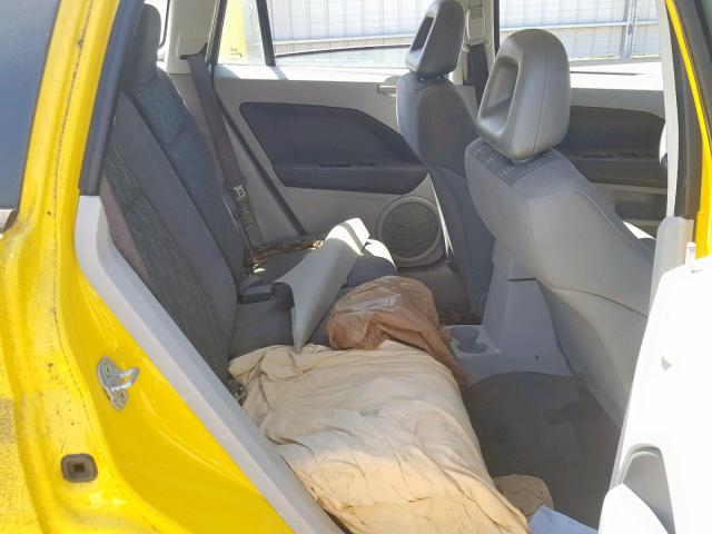 1B3HB48B07D576623 - 2007 DODGE CALIBER SX YELLOW photo 6