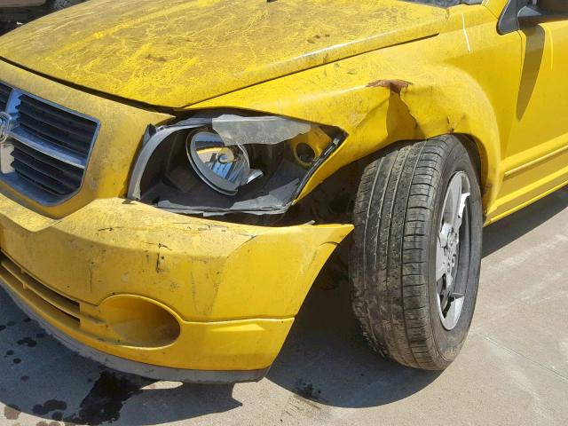 1B3HB48B07D576623 - 2007 DODGE CALIBER SX YELLOW photo 9