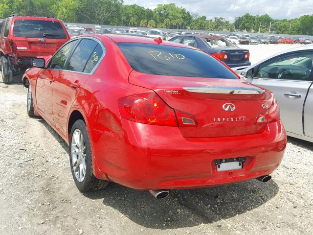 JNKCV61E99M304637 - 2009 INFINITI G37 BASE RED photo 3