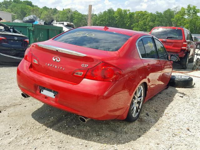 JNKCV61E99M304637 - 2009 INFINITI G37 BASE RED photo 4