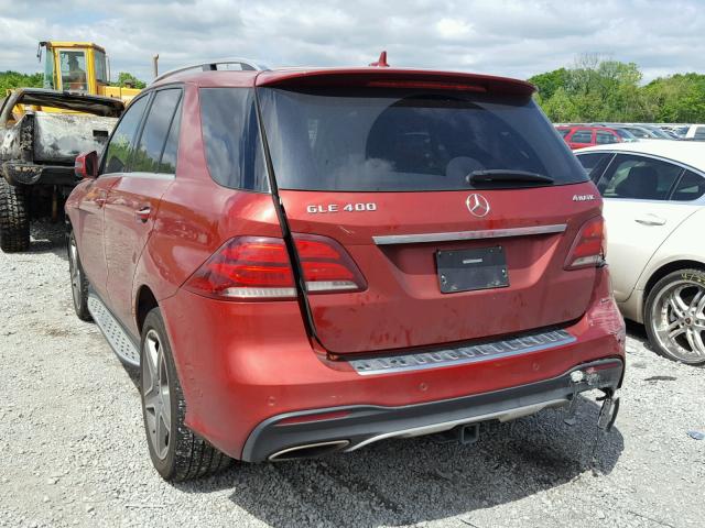 4JGDA5GB8GA675372 - 2016 MERCEDES-BENZ GLE 400 4M RED photo 3