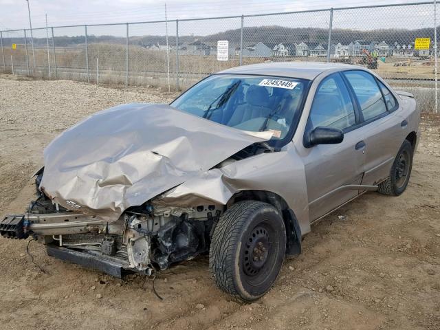 1G1JF5246Y7397841 - 2000 CHEVROLET CAVALIER L GOLD photo 2