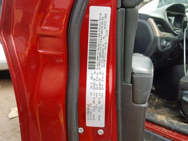 1C4PJLCB6FW700783 - 2015 JEEP CHEROKEE L RED photo 10