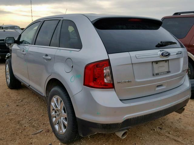 2FMDK3KC8DBB75682 - 2013 FORD EDGE LIMIT SILVER photo 3