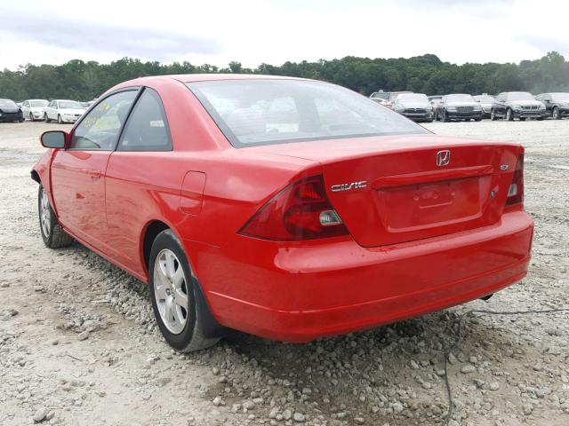 1HGEM22913L028475 - 2003 HONDA CIVIC EX RED photo 3