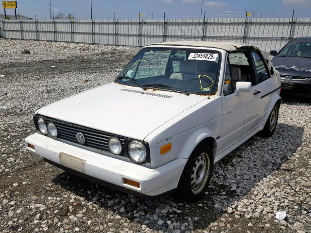 WVWCB5152MK002597 - 1991 VOLKSWAGEN CABRIOLET WHITE photo 2