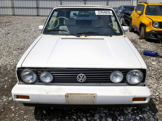 WVWCB5152MK002597 - 1991 VOLKSWAGEN CABRIOLET WHITE photo 9