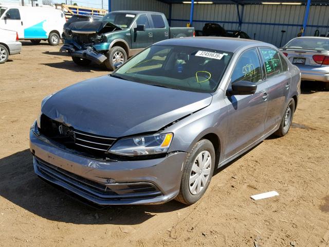 3VW1K7AJ7FM311202 - 2015 VOLKSWAGEN JETTA BASE GRAY photo 2