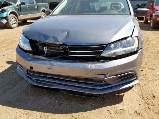 3VW1K7AJ7FM311202 - 2015 VOLKSWAGEN JETTA BASE GRAY photo 9