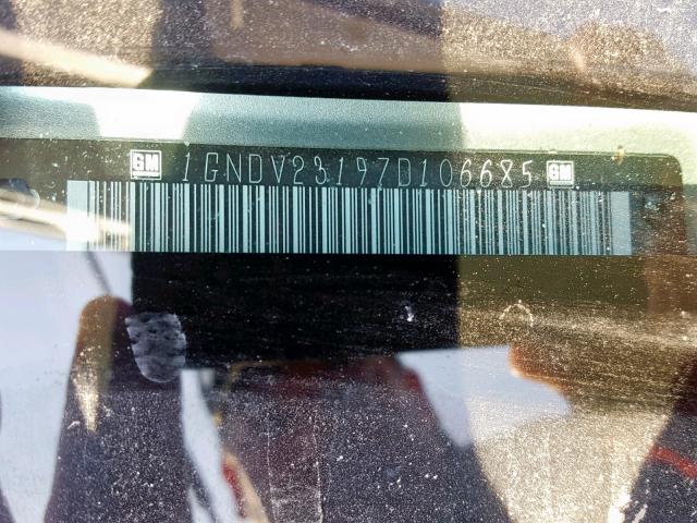 1GNDV23197D106685 - 2007 CHEVROLET UPLANDER L 银色 照片 10