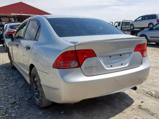 2HGFA16278H105066 - 2008 HONDA CIVIC DX SILVER photo 3