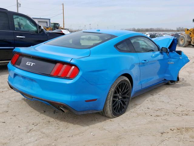 1FA6P8CF6H5323297 - 2017 FORD MUSTANG GT BLUE photo 4