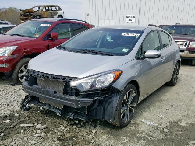 KNAFX4A85E5075382 - 2014 KIA FORTE EX SILVER photo 2