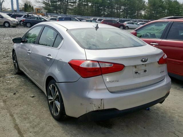 KNAFX4A85E5075382 - 2014 KIA FORTE EX SILVER photo 3