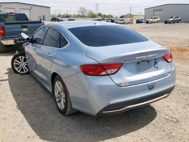 1C3CCCAB5FN712638 - 2015 CHRYSLER 200 LIMITE BLUE photo 3