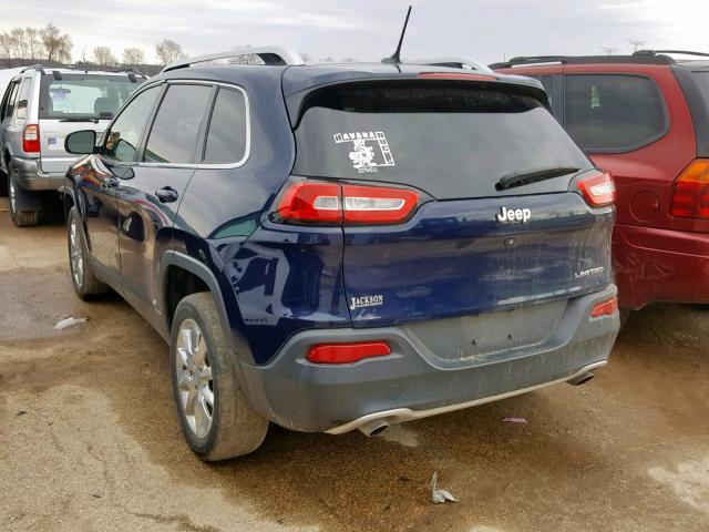 1C4PJLDS2EW160734 - 2014 JEEP CHEROKEE L BLUE photo 3