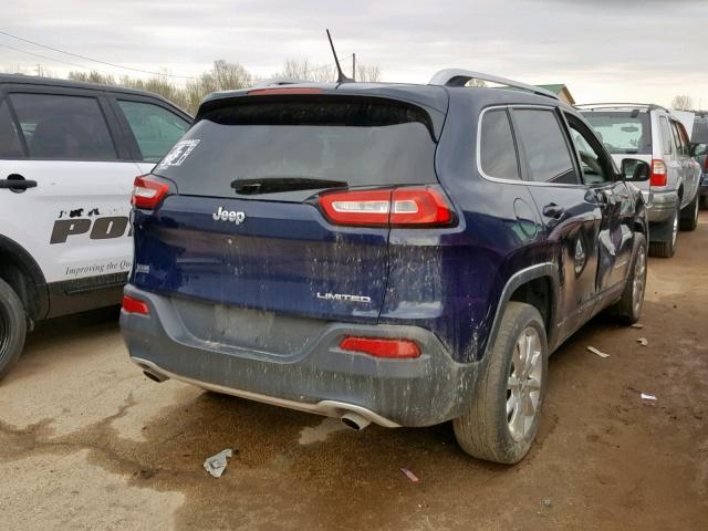 1C4PJLDS2EW160734 - 2014 JEEP CHEROKEE L BLUE photo 4