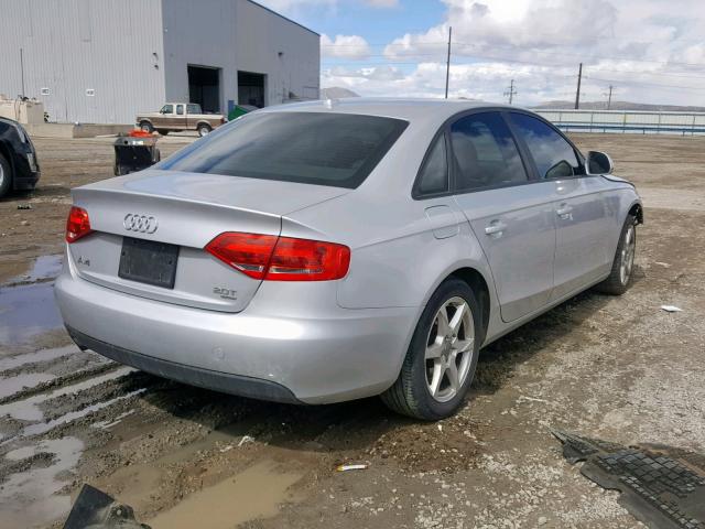 WAULF78K59N026889 - 2009 AUDI A4 2.0T QU SILVER photo 4